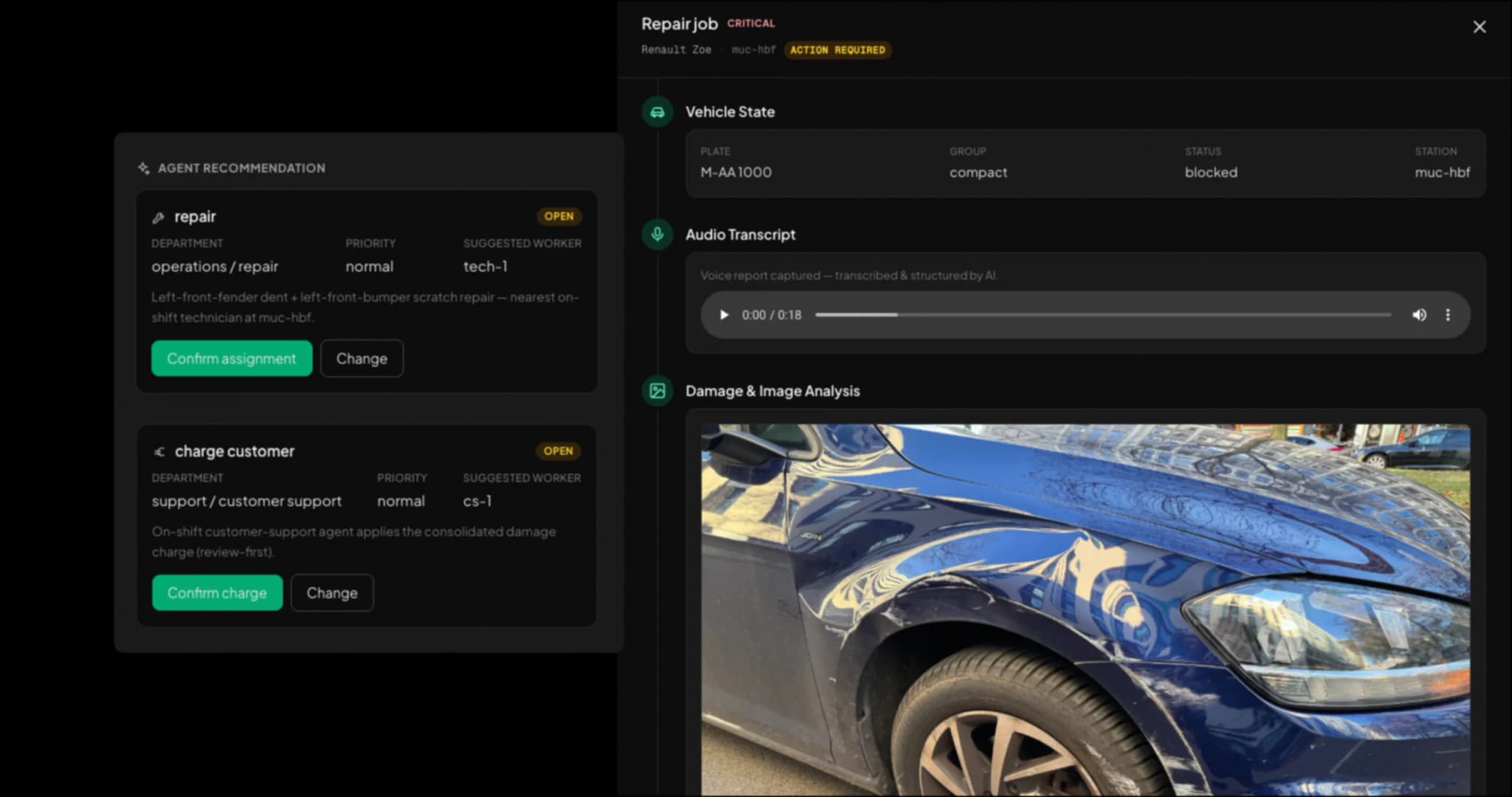 Spectiv damage detection, pricing, and repair
